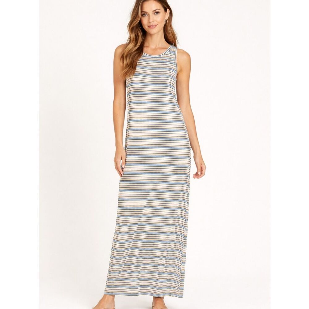 The Jet Set Diaries (JSD) Multi-Colored Striped Maxi Long Tank Dress Medium Sun